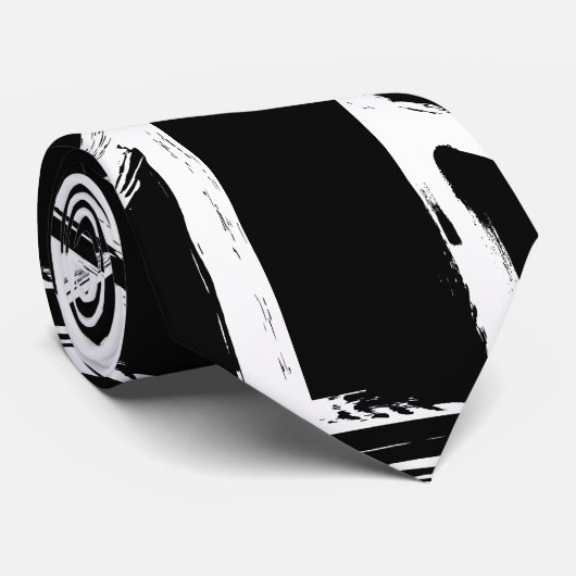 Cravate Rétro conception noire abstraite de cric des (Roulé)