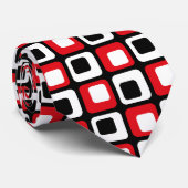 Cravate Rétro contrôle blanc rouge noir (Roulé)