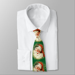 Cravate Retro Cute Chubby Père Noël Wreath Vêtements de Fê