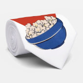 Cravate Retro Cute Humour, Bowl of Popcorn pour les films! (Roulé)