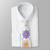 Cravate Retro Daisy Motif Simple.01. Aucun groupe (Attaché)