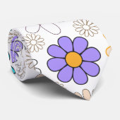 Cravate Retro Daisy Motif Simple.01. Aucun groupe (Roulé)