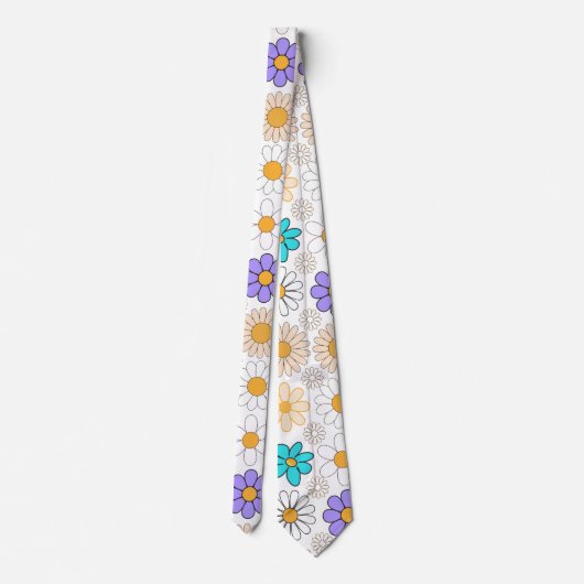Cravate Retro Daisy Motif Simple.01. Aucun groupe (Dos)