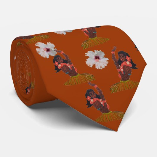 Cravate Rétro danseur de danse polynésienne d'Hawaï (Roulé)