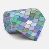 Cravate Retro Échelle de sirène Couleurs Motif Pastel  (Roulé)