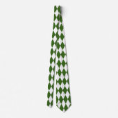 Cravate rétro en forme de diamant vert et blanc (Dos)