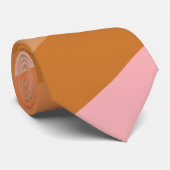 Cravate Retro Geometric Pink Orange Stripes Wedding (Roulé)