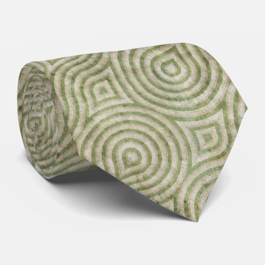 Cravate Retro Green Pattern (Roulé)