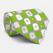 Cravate Retro Green Starbursts (Roulé)