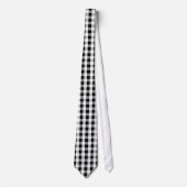 Cravate Rétro gris blanc noir Checkered (Devant)