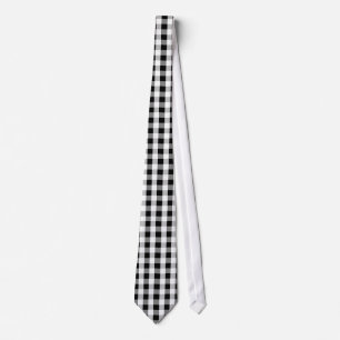 Cravate Rétro gris blanc noir Checkered