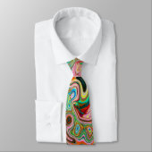 Cravate Retro Groovy Abstract Colorful Rainbow Swirl (Attaché)