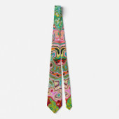Cravate Retro Groovy Abstract Colorful Rainbow Swirl (Devant)