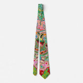 Cravate Retro Groovy Abstract Colorful Rainbow Swirl (Dos)