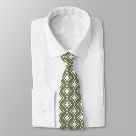 Cravate Rétro les années 70 Mariage vert Super (Attaché)