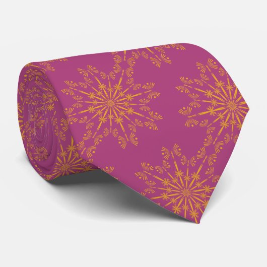 Cravate Retro Mandala Boysenberry Neck Tie (Roulé)
