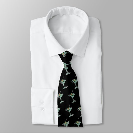 Cravate Rétro Martini vert (Attaché)
