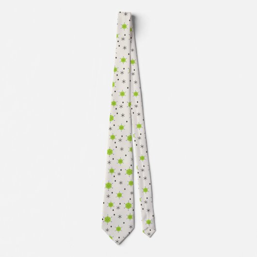 Cravate Retro Mid Mod Starburst Sky Chartreuse (Devant)