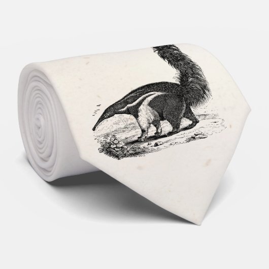 Cravate Rétro modèle de mangeur de fourmi d'oryctérope (Roulé)