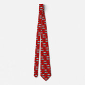 Cravate Retro Modern Fish, Deep Red and Gray / Grey (Dos)