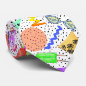 Cravate Rétro motif de collage de plage d'été des années (Roulé)