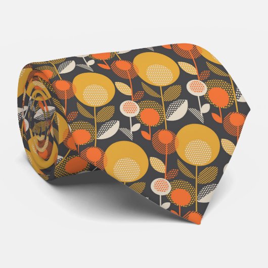 Cravate Rétro motif floral classique (Roulé)