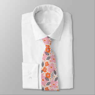Cravate Rétro motif floral mignon