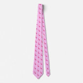 Cravate Rétro motif, fuchsia et rose de Flamant rose (Devant)