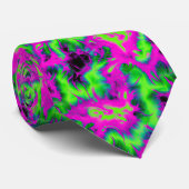 Cravate Retro Neon Tie-Dye Custom Necktie (Roulé)