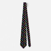 Cravate Retro Pastels & Black Graduation Cap Motif (Devant)