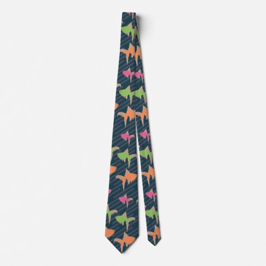 Cravate Retro Pêche Papa Neon Motif de poisson (Devant)