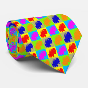 Cravate Retro Pop Art Bison Buffalo