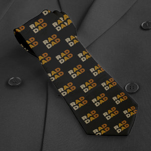 Cravate Retro Rad Papa Motif Noir