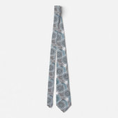 Cravate Rétro, rétro motif, bleu et gris, élégant (Dos)