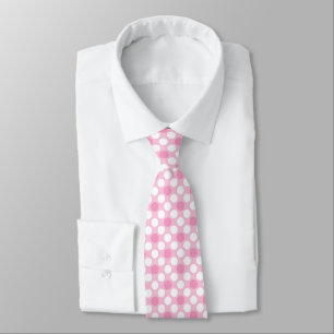 Cravate Rétro rose pois