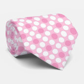 Cravate Rétro rose pois (Roulé)