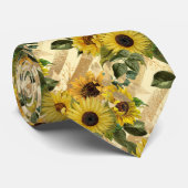 Cravate rétro rustique tournesol (Roulé)