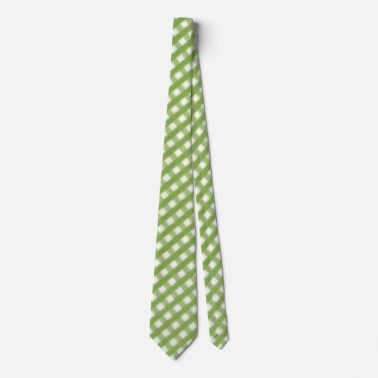 Cravate Rétro "Sage Green En vichy Check" (Devant)