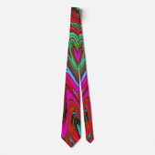 Cravate Retro Super Magenta, Rouge et Bleu Art Abstrait (Devant)