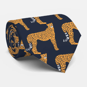 Cravate Retro tacheté Cheetah Wild Cat Portrait Art