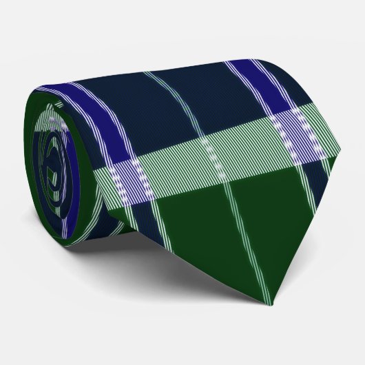 Cravate rétro verte et bleue (Roulé)