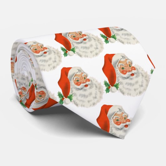 Cravate Rétro Vintage Jolly Santa Claus de Christmas (Roulé)