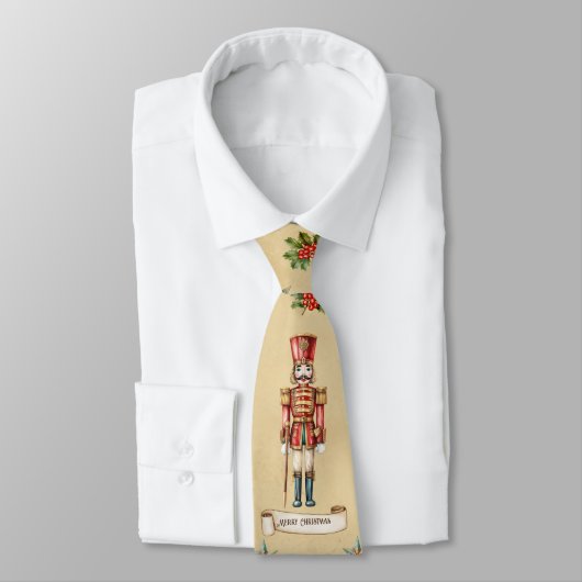 Cravate Retro Vintage Nutcracker Joyeux Motif de Noël (Attaché)