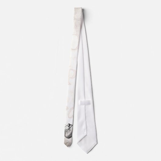 Cravate Rétros coeurs cardiaques d'anatomie de coeur (Dos)