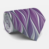 Cravate Rêve de fleurs, Abstrait violet vert Fractal Art (Roulé)