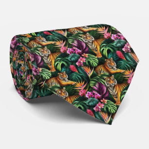 Cravate Rêves de jungle au tigre Motif de surface continu