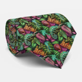 Cravate Rêves de jungle de caméléon Motif de surface trans (Roulé)