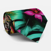 Cravate Rêves de jungle de singe motif de surface transpar (Roulé)