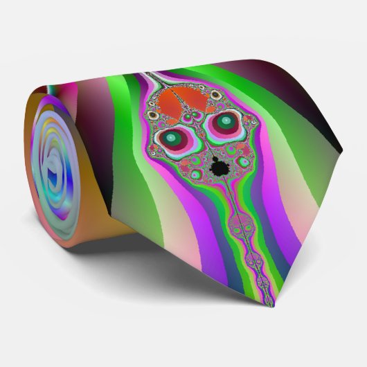 Cravate rêveuse de fractale d'homme (Roulé)