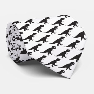 Cravate REX - T-Rex King des Dinosaures Noir Blanc